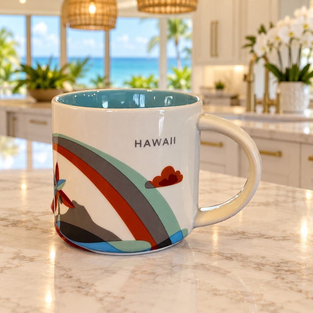 Starbucks Hawaii You Are Here Mug 14oz Coffee Cup Tropical Island